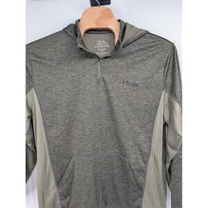 Men's Huk Hoodie Icon X Coldfront Green Performance 1/4 zip quick‎ dry XXL